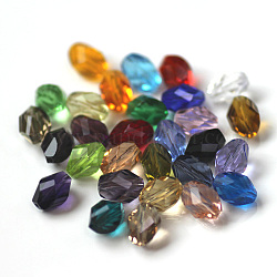Imitazione branelli di cristallo austriaco, grado aaa, sfaccettato, bicono, colore misto, 8x10.5mm, Foro: 0.9~1 mm