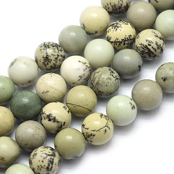 Chapelets de perles de jaspe dendritique naturelle, jaspe de chohua, ronde, 12mm, Trou: 1.2mm, Environ 32 pcs/chapelet, 15.15 pouce (38.5 cm)