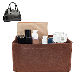 Inserti organizer per borse in feltro di lana, per gli accessori delle borse, marrone noce di cocco, 16x27.2x15.8cm