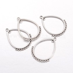 Tibetan Style Connectors, Alloy, Cadmium Free & Nickel Free & Lead Free, teardrop, Antique Silver Color, Size: about 47mm long, 36mm wide, hole: 1mm, about 300pcs/1000g