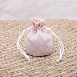 Бархатные сумки для хранения, мешочки для упаковки на шнурке, круглые, розовые, 11x9 см