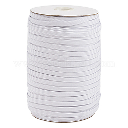 1/8-дюймовый плоский плетеный эластичный веревочный шнур, эластичный эластичный трикотаж с катушкой, белые, 3 мм, около 180~200 ярдов / рулон (540~600 фута / рулон)