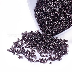 MGB Matsuno Glass Beads, Japanese Seed Beads, 11/0 Silver Lined Glass Round Hole Hexagon Two Cut Seed Beads, Purple, 2x1.5mm, Hole: 0.5mm, about 44000pcs/bag, 450g/bag