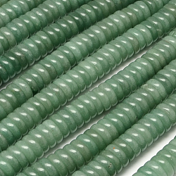 Flache runde / Scheibe natürliche grüne Aventurin Perlen Stränge, heishi Perlen, 12x4 mm, Bohrung: 1 mm, ca. 50 Stk. / Strang, 7.87 Zoll