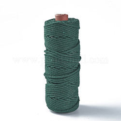 Cotton String Threads, Macrame Cord, Decorative String Threads, for DIY Crafts, Gift Wrapping and Jewelry Making, Dark Green, 3mm, about 54.68 yards(50m)/roll