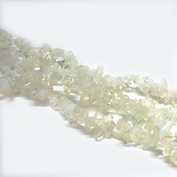 Нити бусин из драгоценных камней, Opalite, белые, самородки, белые, 3~5x3~5 мм, отверстие : 0.5 мм, 34 дюйм в длину