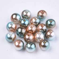 Regenbogen ABS Kunststoff Nachahmung Perlen, Farbverlauf Meerjungfrau Perlen, Runde, Kamel, 5x4.5 mm, Bohrung: 1.4 mm, ca. 9000 Stk. / 500 g