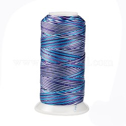 Сегментная окрашенная круглая полиэфирная швейная нить, для ручного и машинного шитья, вышивка кисточкой, королевский синий, 3 слой 0.2 мм, около 1000 м / рулон