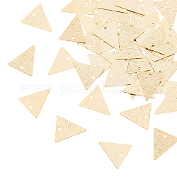 Dicosmétique 40 pièces breloques en forme de triangle breloques minimalistes dorées breloques géométriques en laiton estampage pendentifs d'étiquette vierge gravure vierge breloques pendantes fournitures pour la fabrication de bijoux de déclaration, Trou: 1.2mm
