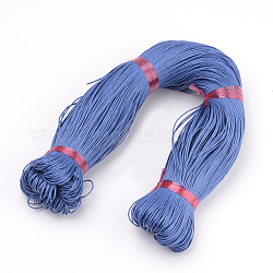 Cordón de algodón encerado, azul aciano, 1mm, aproximadamente 360 yarda / paquete (330 m / paquete)