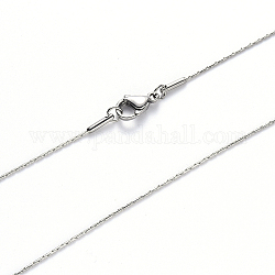 304 collar de cadena coreana de acero inoxidable, con cierre de pinza, color acero inoxidable, 19.68 pulgada (50 cm) x1.2 mm