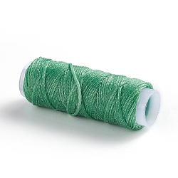 Cordon de polyester ciré, pour la fabrication de bijoux, vert de mer moyen, 0.8mm, environ 30 m / bibone 