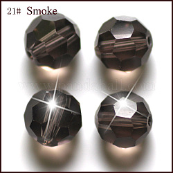 Perles d'imitation cristal autrichien, grade AAA, facetté (32 facettes), ronde, gris foncé, 6mm, Trou: 0.7~0.9mm