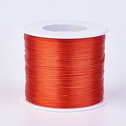 Cuerda de cristal elástica plana, Hilo de cuentas elástico, para hacer la pulsera elástica, rojo naranja, 0.7mm, alrededor de 546.8 yarda (500 m) / rollo