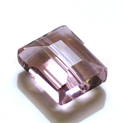 Perles d'imitation cristal autrichien, grade AAA, facette, rectangle, rose, 10x12x5.5mm, Trou: 0.9~1mm