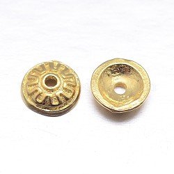 Echte 18k vergoldete apetalous 925 Sterling Silber Perlenkappen, golden, 6x2 mm, Bohrung: 1.5 mm, ca. 100 Stk. / 20 g