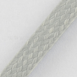 Cordon plat en polyester ciré coréen, gris clair, 4x1mm, environ 93 yards / rouleau