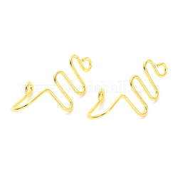 Brass Nose Rings, Nose Cuff Non Piercing, Clip on Nose Ring for Women Men, Curve, Golden, 25x9x8mm, Hole: 1.5mm