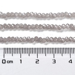 Fili di perle di vetro imitazione giada dipinti al forno, rondelle sfaccettato, argento, 3x2mm, Foro: 0.8 mm, circa 158pcs/filo, 14.76'' (37.5 cm)