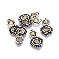 Liens de perles de rocaille japonaises miyuki & toho, motif de tissage, cucurbitacées, colorées, 32~33x17x1.5~2mm, Trou: 2mm