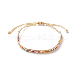 Handgefertigtes japanisches geflochtenes Perlenarmband, verstellbares Armband für Frauen, papayawhip, Innendurchmesser: 1-3/4~4-3/8 Zoll (4.5~11 cm)