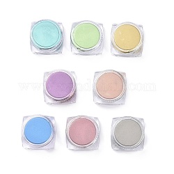 Polvo de uñas de cromo, polvo de pigmento holográfico de espejo brillante, con un cepillo, para mujer niñas manicura decoración de uñas, color mezclado, 30x30x17mm, aproximamente 0.3 g / caja