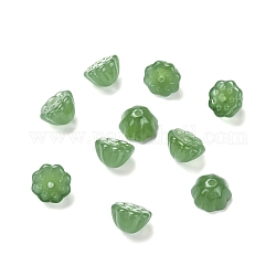 Perles en verre transparentes, gousse de lotus, vert de mer moyen, 10.5x6.5mm, Trou: 1.4mm