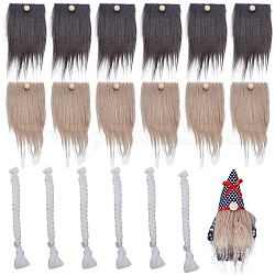 Gorgecraft 30 шт., набор кос для бороды гнома включает в себя 12 шт., 2 цвета, борода из искусственного меха, 6 шт., белые косы, 12 шт., необработанные деревянные шарики, набор гномов ручной работы для шитья своими руками, изготовление рождественских кукол для Хэллоуина