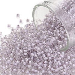 Toho perles de rocaille rondes, Perles de rocaille japonais, (1066) cristal doublé violet pâle, 11/0, 2.2mm, Trou: 0.8mm, environ 1110 pcs/10 g