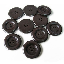 Botones lacados redondas, Botones de madera, coco marrón, 30mm, aproximamente 100 unidades / bolsa
