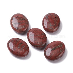 Natürlicher ovaler Palmenstein aus Sesam-Jaspis/Kiwi, Reiki-Heiltaschenstein zur Angst-Stress-Relief-Therapie, 45~45.5x35~35.5x14.5~15 mm