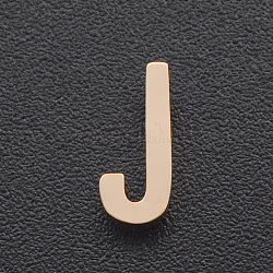 201 charms in acciaio inox, per realizzare semplici collane, Taglio laser, lettera, oro roso, letter.j, 8x3.5x3mm, Foro: 1.8 mm