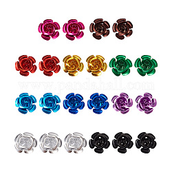 Fashewelry 300pcs 10 colors Aluminum Cabochons, Nail Art Decoration Accessories, for DIY Mobile Phone Decoration Accessories, Flower, Mixed Color, 15x15mm, 30pcs/color