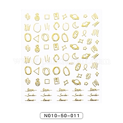 Pegatinas de arte de uñas con estampado de oro, autoadhesivo, para decoraciones con puntas de uñas, luna, 90x77mm