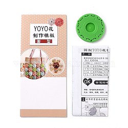 Yo yo Maker-Tool, für diy stoff nadel stricken blume, Runde, grün, 60x6 mm