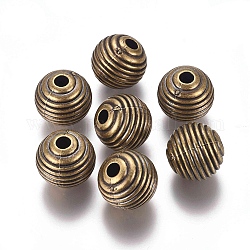 Ccb perline di plastica europee, perline con foro grande, tondo, bronzo antico, 19x17.5mm, Foro: 4.5 mm