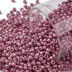Cuentas de semillas redondas toho, Abalorios de la semilla japonés, (pf553f) permafinish rosa rosa metálico mate, 11/0, 2.2mm, agujero: 0.8 mm, aproximamente 5555 unidades / 50 g