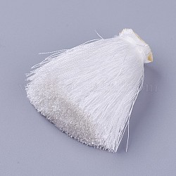 Polyester Tassel Decoration Accessories, White, 50~56x18~21mm