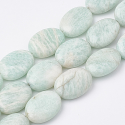 Chapelets de perles en amazonite naturelle, ovale, 17.5~18x13x5.5mm, Trou: 1mm, Environ 23 pcs/chapelet, 16.14 pouce