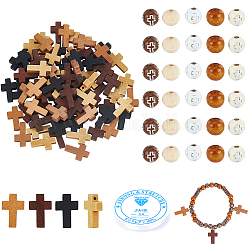 Набор для изготовления пасхальных браслетов nbeads своими руками, включая акриловые и деревянные круглые бусины, деревянные крестики, эластичная нить, разноцветные, 330 шт / комплект
