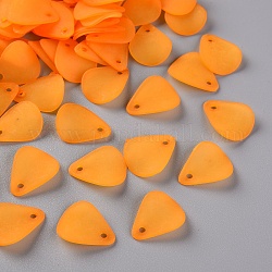 透明つや消しアクリルパーツ  花弁  オレンジ  17x14x2.5mm  穴：1.8mm  約2330個/500g