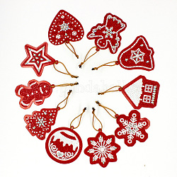 Kit de peinture au diamant en résine de décorations de pendentif diy, pour les décorations de Noël, couleur mixte, pendentif: 50~70x70~75 mm, 10 pièces / kit