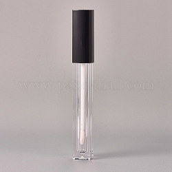 DIY空のリップスティックボトル  リップグロスチューブ  リップバームチューブ  キャップ付き  ブラック  11.55x1.65x1.65cm  容量：3ミリリットル