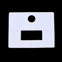 Rectangle Paper Claw Hair Clip Display Cards, White, 4.9x6x0.05cm, Hole: 10mm and 13x28mm.