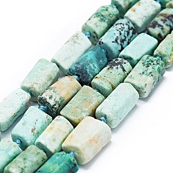 Natürliche peruanische türkisfarbene (Jaspis) Perlenstränge, matt, Nuggets, 12~13x7~8x6~8 mm, Bohrung: 0.7 mm, ca. 29 Stk. / Strang, 16.54'' (42 cm)
