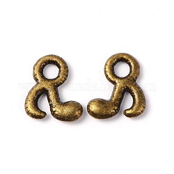 Tibetan Style Alloy Finding Mark Charms, Cadmium Free & Nickel Free & Lead Free, Antique Bronze, 7mm long,6mm wide,1.5mmthick,hole:1mm