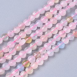 Chapelets de perles en morganite naturelle, grade AAA, plat rond, facette, 4x2.5mm, Trou: 0.7mm, Environ 108 pcs/chapelet, 15.35 pouce (39 cm)