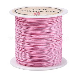 Cordon de noeud chinois en nylon de 40 mètre, cordon de bijoux en nylon pour la fabrication de bijoux, perle rose, 0.6mm