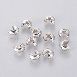 Color platino ringent latón reronda chafas cubiertas, sin níquel, aproximamente 4 mm de diámetro, 3 mm de espesor, agujero: 1.5 mm