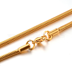 304 из нержавеющей стали цепи змея ожерелья, золотые, 19.7 дюйм (50 см), 2.4 мм